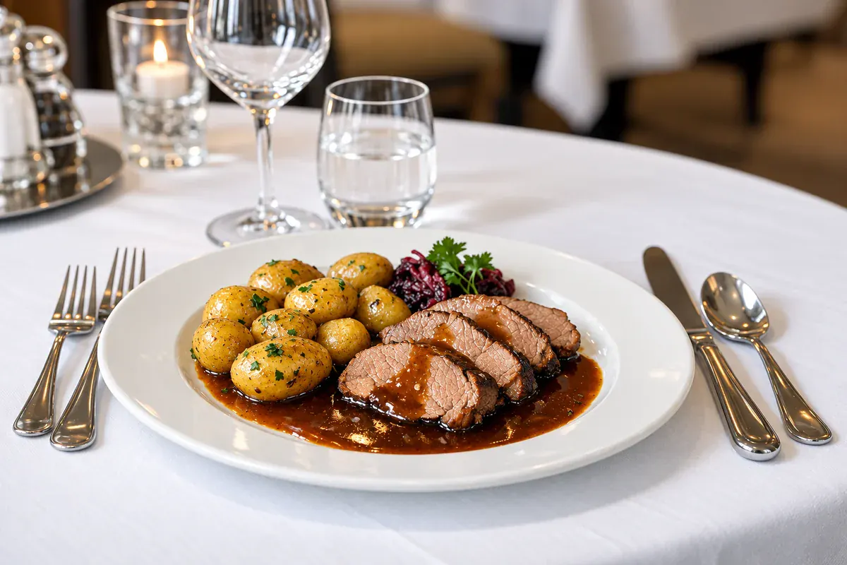 Regional dish with heath potatoes