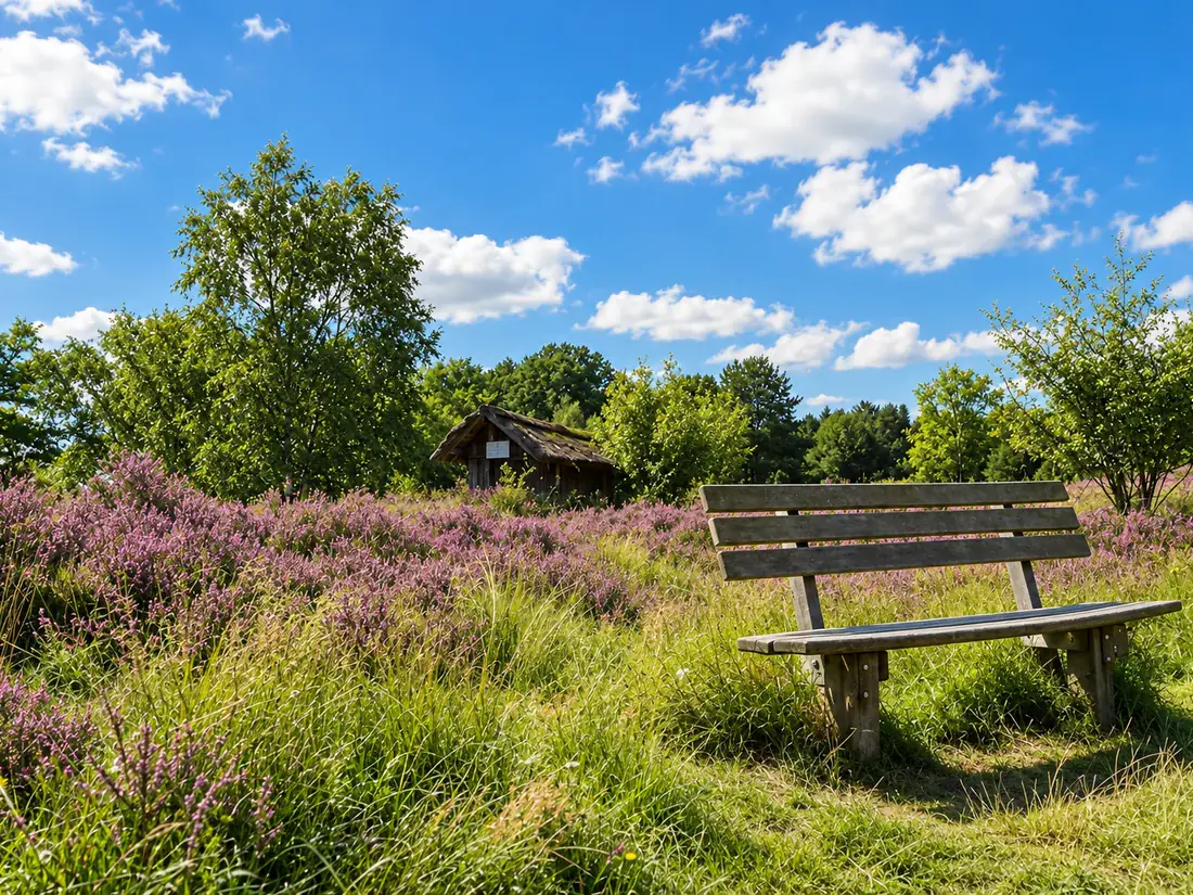 Blooming Lüneburg Heath near Bad Bevensen